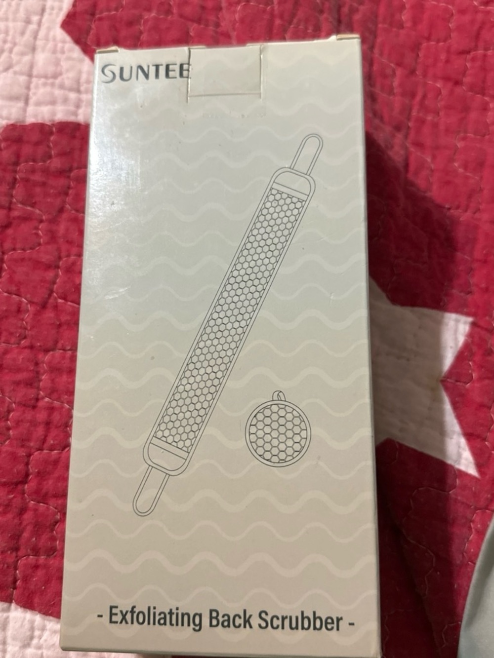 New SUNTEE Exfoliating Back Scrubber - White Packaging